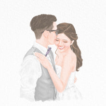 將圖片載入圖庫檢視器 【電子檔】客製人像似顏繪-雙人(下單前請先查詢報價)